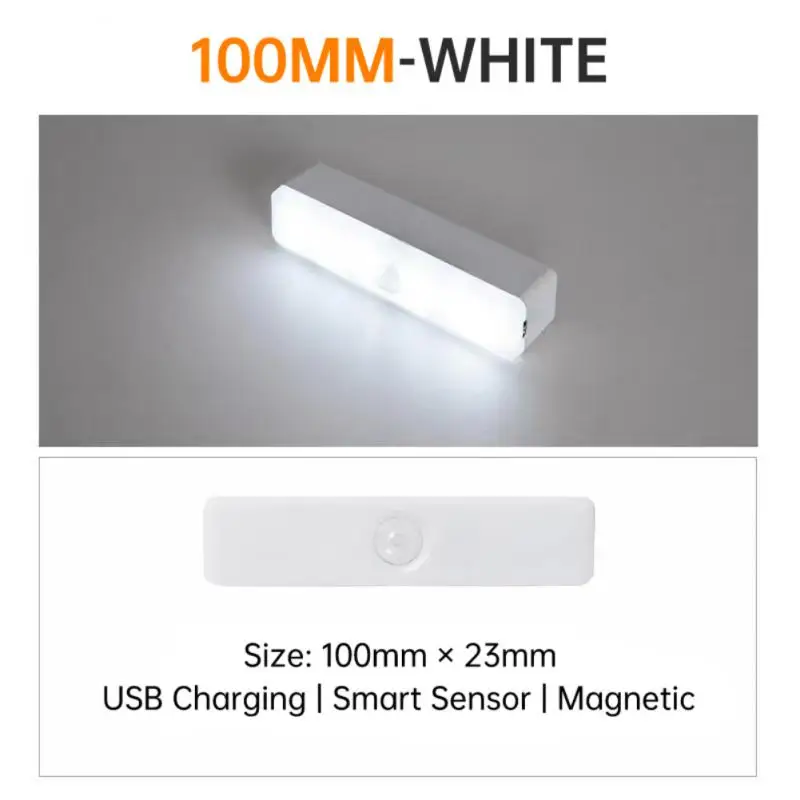 Imagem -02 - Luz Noturna Led sem Fio com Sensor de Movimento Usb tipo c Lâmpada Recarregável para Gabinete de Cozinha Quarto e Roupeiro