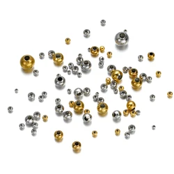 Cuentas redondas de acero inoxidable para fabricación de joyas, abalorios espaciadores sueltos de 2-8mm, 20-300 piezas, para pulsera DIY