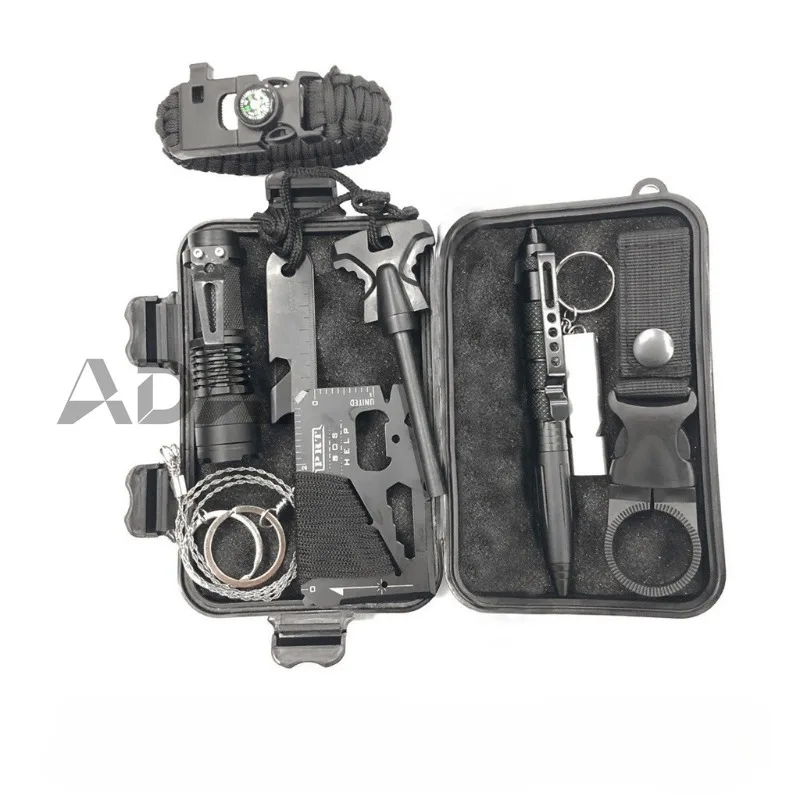 

10-In-1 Outdoor Survival Treasure Box, Survival Kit, Multifunctional Wilderness First Aid Box SOS Emergency Supplies