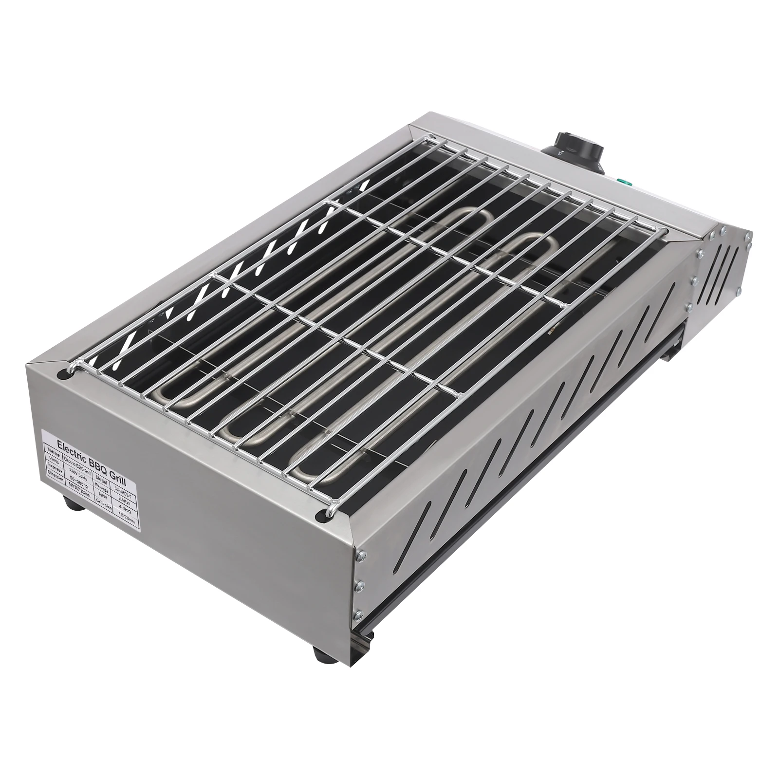 Elektro-BBQ-Grill aus Edelstahl 2,5 kW – Tragbar & Präzise