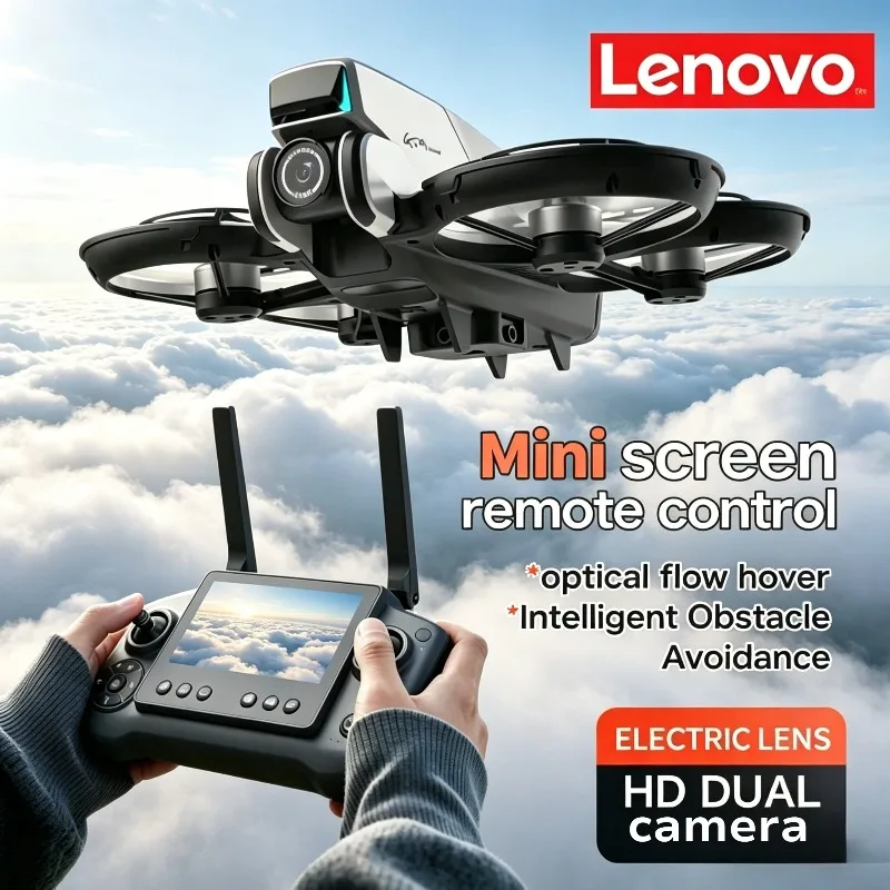 

Lenovo GT9 2.4G Optical Flow Drone with 4.3" Screen Display, Brushless Motor, Dual Cameras, WIFI Professional Aerial Quadcopter.