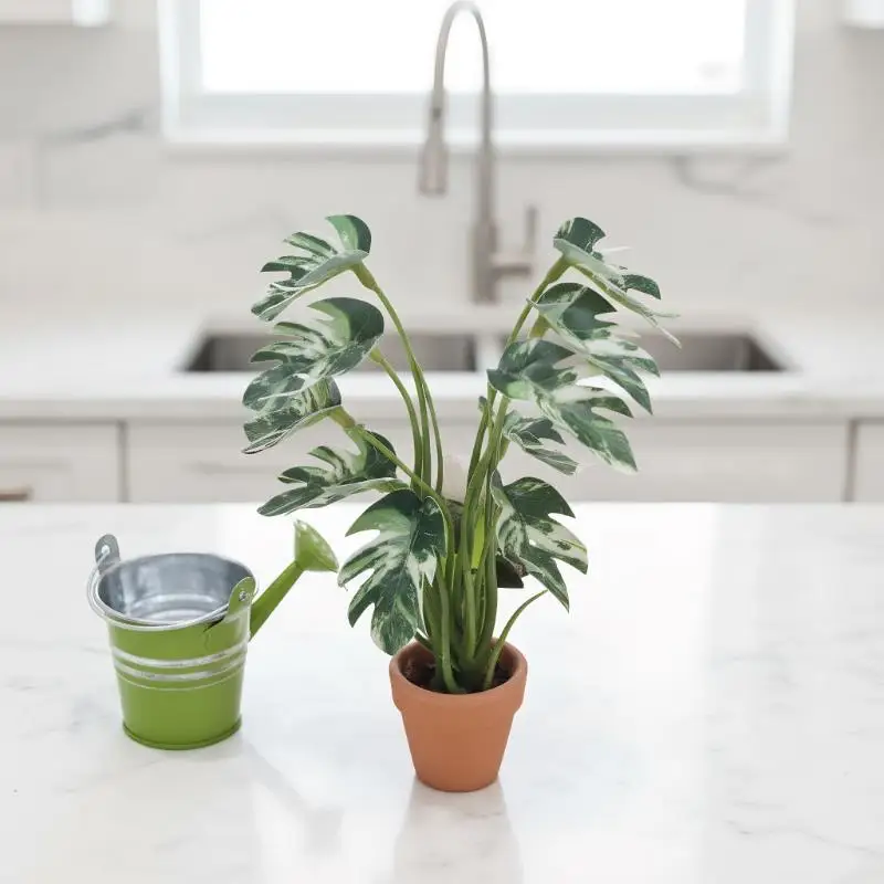 1/12 Mini Bonsai Monstera Plant Dollhouse Accessory for Home Decoration and Garden