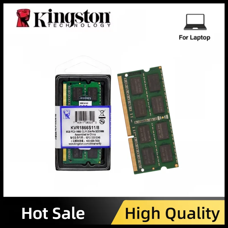 Kingston Laptop Ram DDR3L DDR3 8GB 4GB 1066Mhz 1333Mhz 1600Mhz 1866Mhz SO-DIMM PC3-8500 10600 12800 Notebook DDR3 Dual Channel