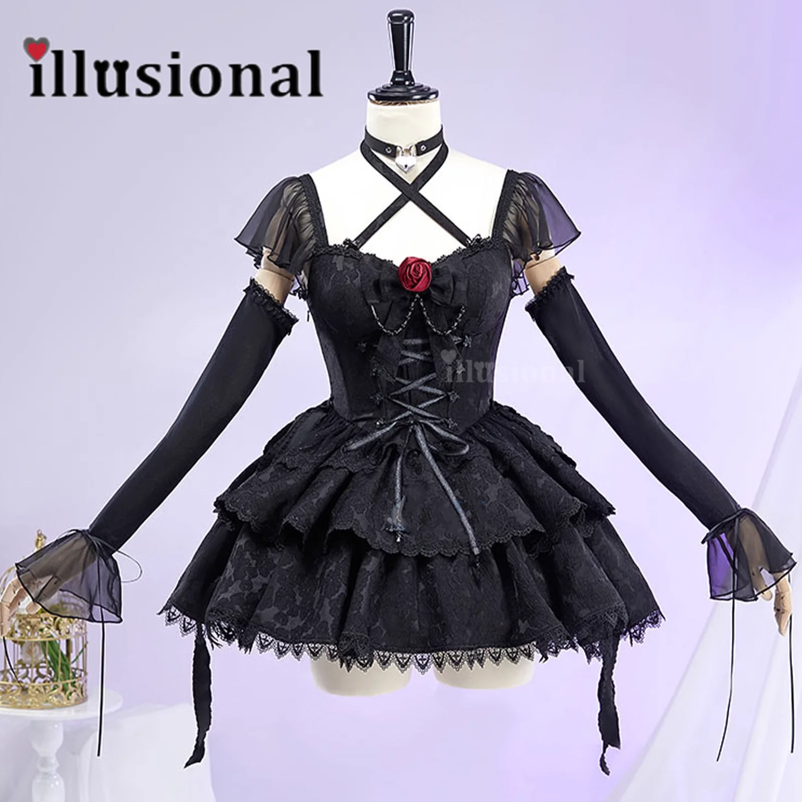 illusional My Dress-Up Darling Kitagawa Marin Cosplay Costume for women black dress