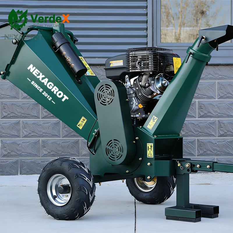 Garden  Engine PLC Controlled Wood Chipper 4-Stroke OHV High Power Branch Crushing Machine 4t/h Capacity 1 Year Warranty