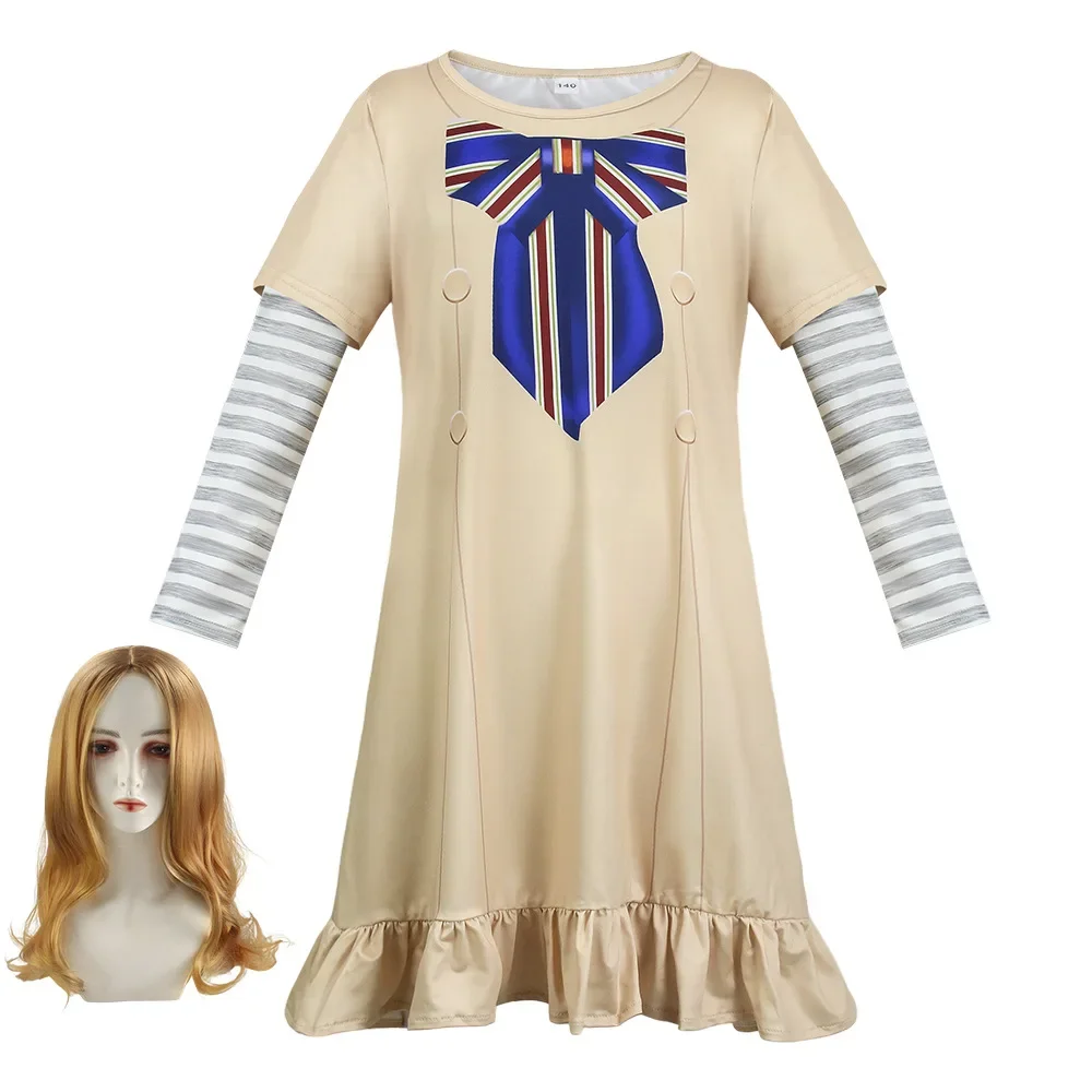 Costume Cosplay d'Halloween pour Femme, Robe Ai Butter Robots, Jupe, Haut, Chaussettes, Manteau de Film Horrible, Tenue