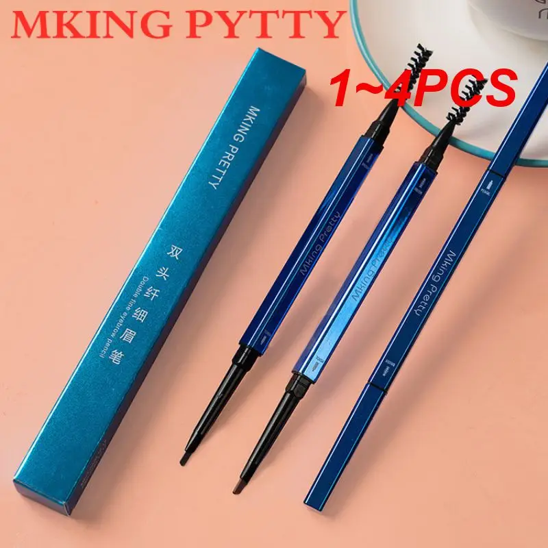 1~4PCS Fine Triangle Eyebrow Pencil Waterproof Lasting Double Head Automatic Durable Eyebrow Pen Women Natural Beauty Makeup