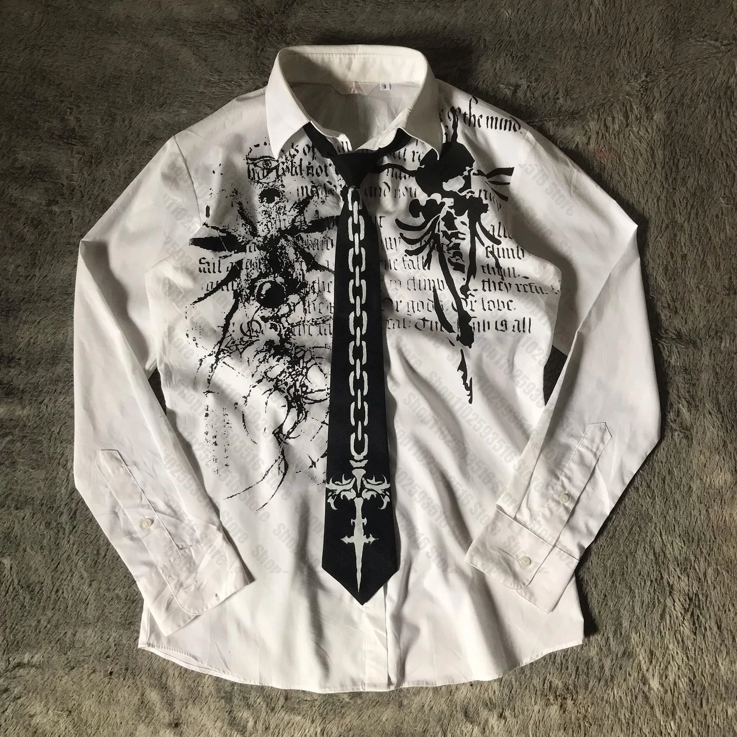 Cute Women's T-shirt Kawaii Kei Shirts & Blouses 2000s Футболка Y2k Clothes Fashion Long Sleeve Vintage Clothing Emo Autumn Punk