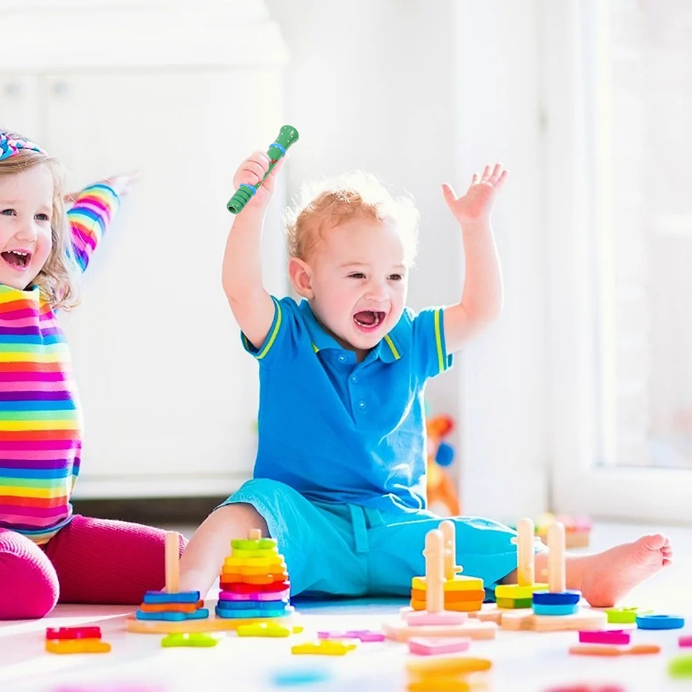 6 pezzi fischietto in legno giocattolo corno flauto giocattoli per bambini strumenti musicali tromba creativa