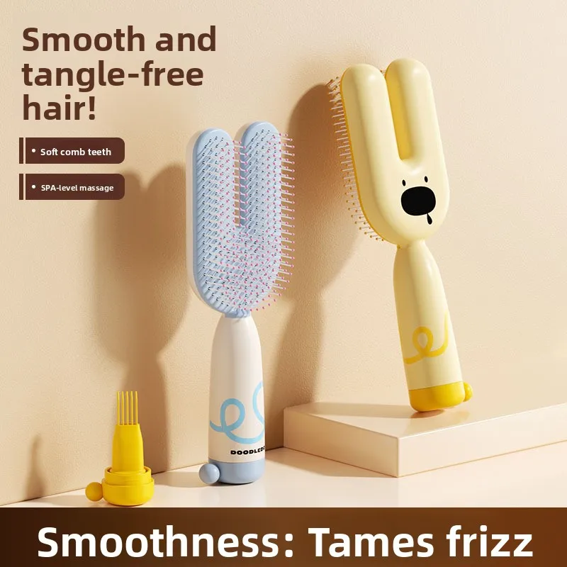 Magnetic Air Cushion Hair Brush Cute Cartoon Detangling Comb Abs Massage Hairbrush For Long Curly Wet Hair Women Home Salon Dail