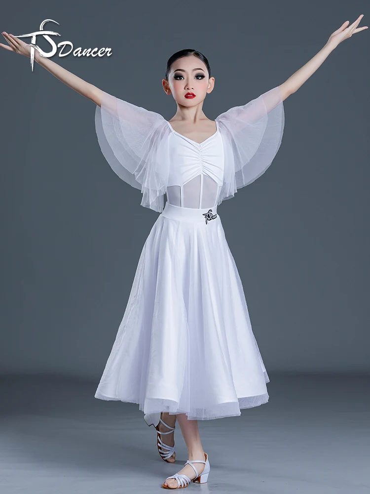 Kids Ballroom Dress Ballroom Dance Competition Dresses Dance Ballroom Waltz Dresses Standard Dance Dress for Girls Dance