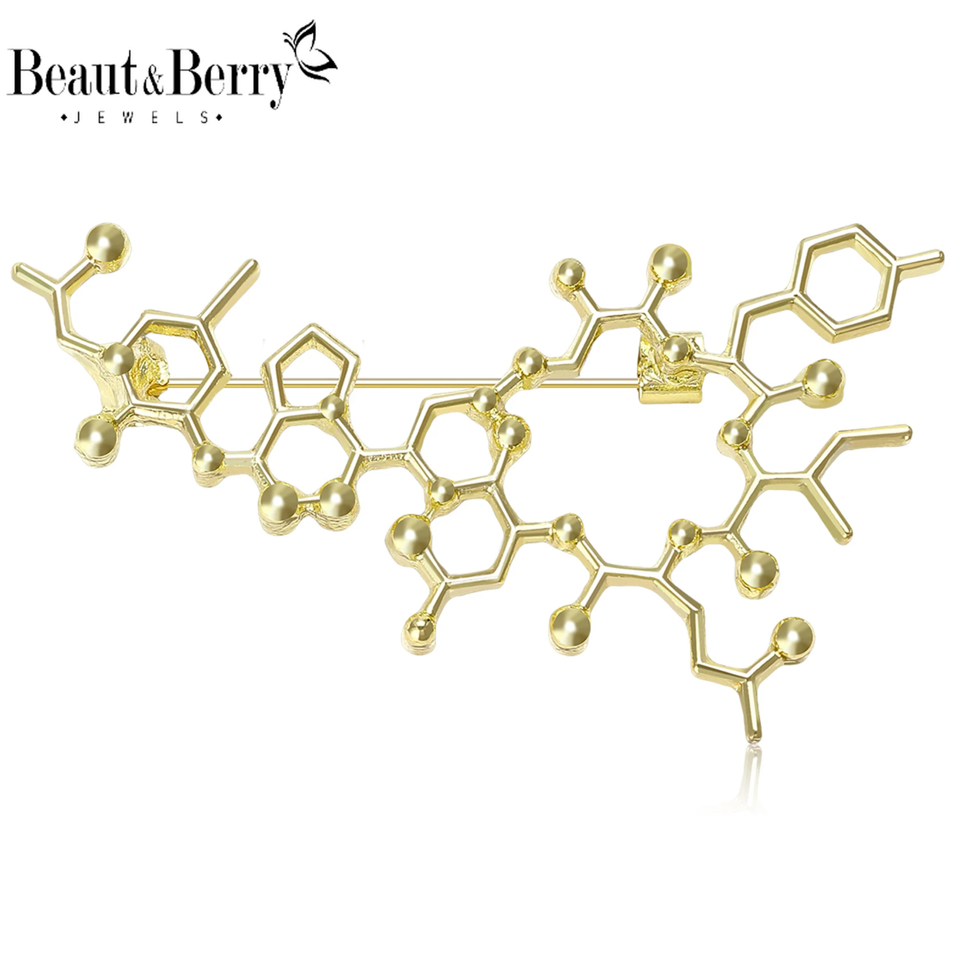 

Beaut&Berry Fashion Chemical Formula Brooches for Women Science Pins Friends Party Gifts Banquet Jewellery Accessories