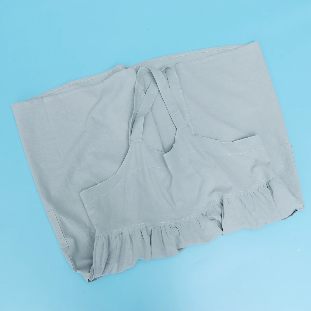 

1pc Premium Cotton Linen Apron Tall Waist Dirt Oil Proof Long Kitchen Flower Shop Green Machine Washable Home Outdoor
