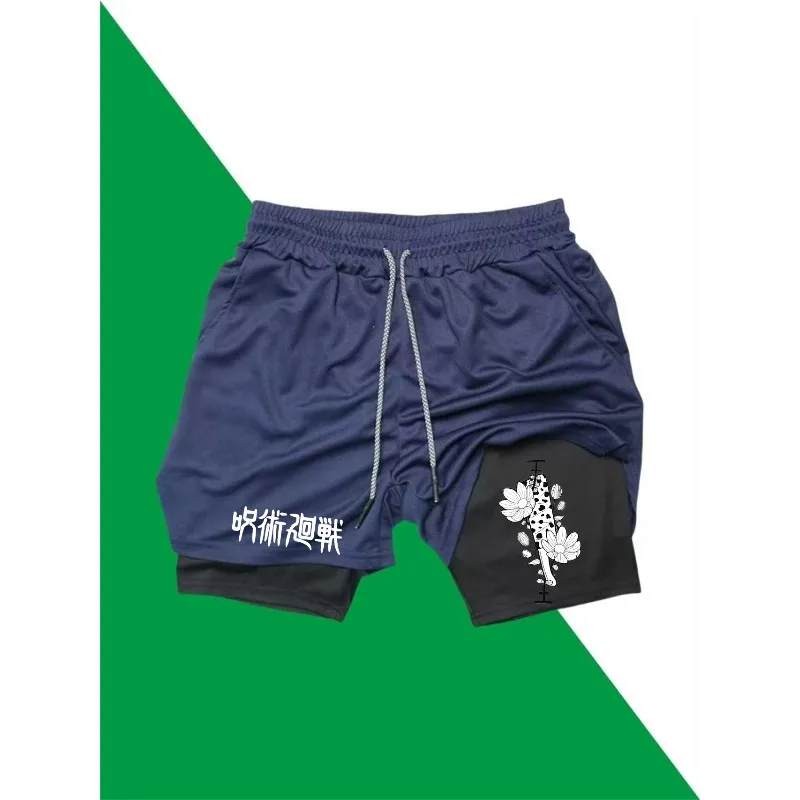 NUOVO Gojo Satoru Summer Gym Casual Pantaloni corti da uomo Basket Fitness Shorts Jogger Pantaloni sportivi Workou 2in1 Pantaloncini da allenamento da corsa