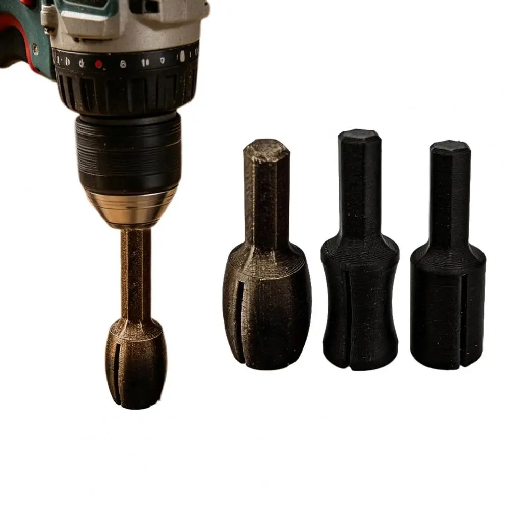 3Pcs Electric Drill Bits Lightweight 3D Printed Black Matte Finish Multi-Size Electric Drill Accessories DIY Tools Maintenance G