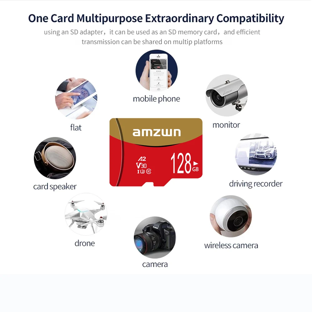 

V30 SD TF Card Мини-карта памяти класса 32 ГБ 64 ГБ 128 ГБ 256 ГБ Высокоскоростная флэш-память Memoria TF Mecard C10 для телефона