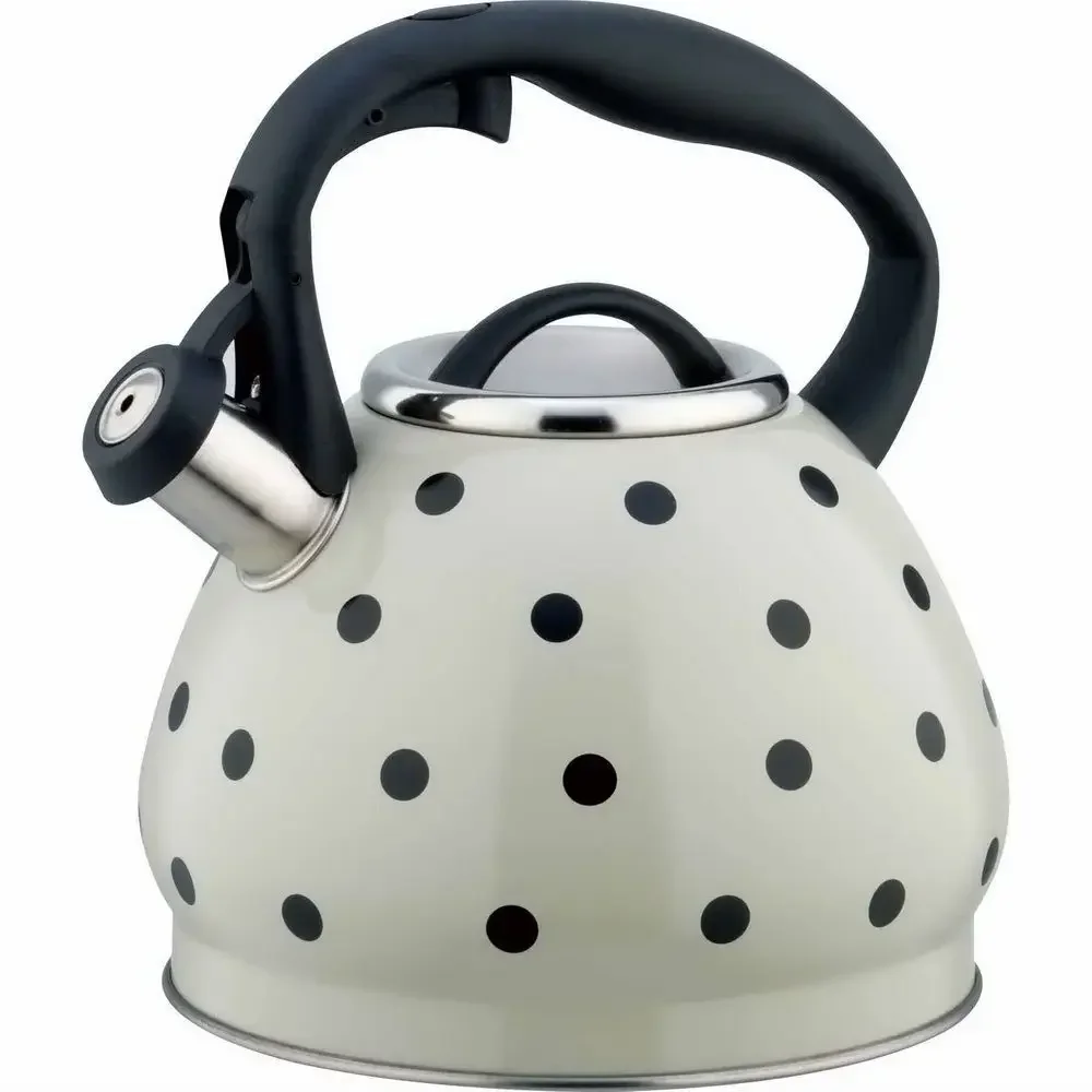 Imagem -05 - Elétrico Whistling Chaleira com Ferva Alerta Grande Capacidade Fogão a Gás Compatível Polka Dot 3l Capacidade Aço Inoxidável