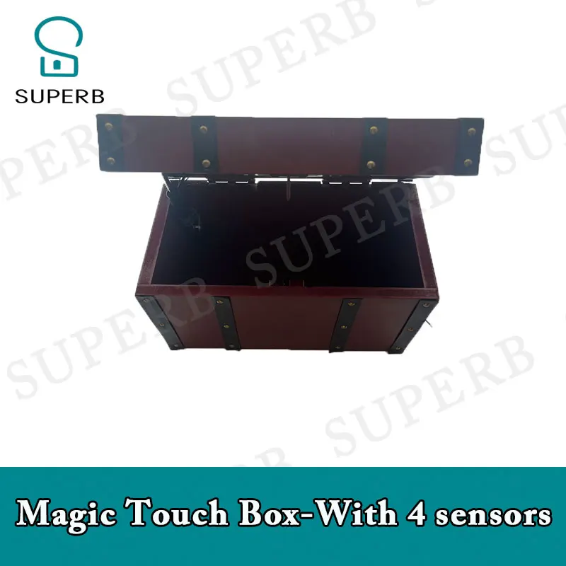 Escape Room Touch Box with 4 Magnet Sensors Prop 2023 New Prop 4 Magnet Sensors Sequence Magic Box Prop Magic Wand to unlock