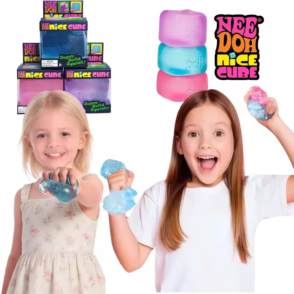 Trending Nee Doh Jellyfish & Cube Squish Toy, Soft Jelly Squeeze Stress Relief Fidget Toy, Sensory NeeDoh for Kids & Adults New
