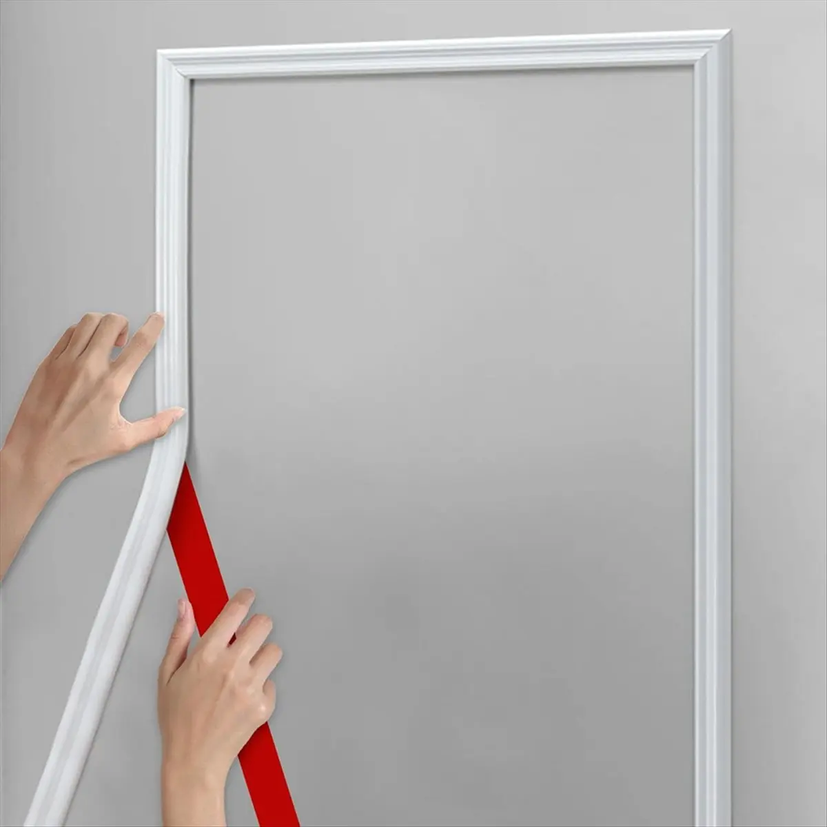 N14R Top 240 L X 0.9 Inch W Peel and Stick Chair Rail Panel Molding, Pre Primed Trim for Home Decoration & Wall Protection
