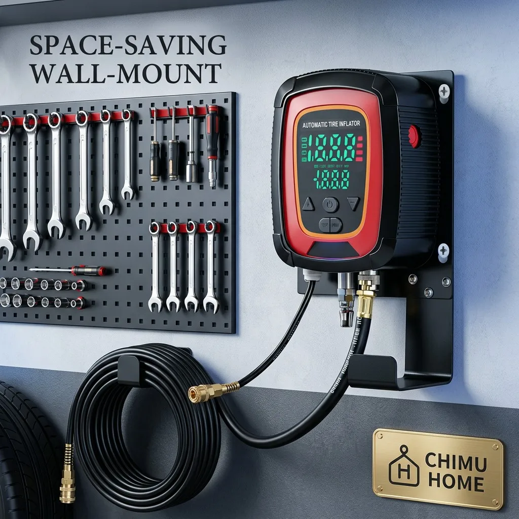 【CHIMU HOME】 for Wall Mounted Auto Tire Inflator Smart Preset Digital Air Pump Waterproof High Precision for Car Motorcycle Van