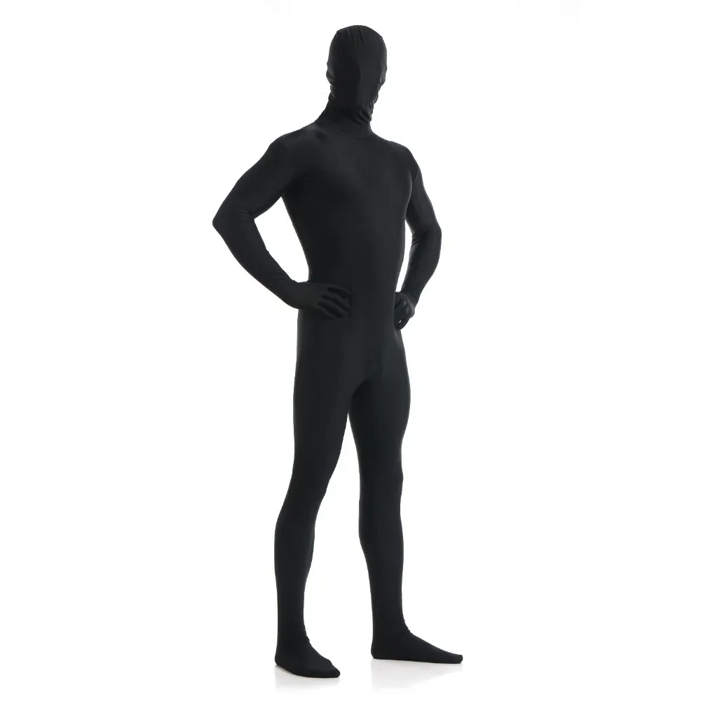 Speerise-Spandex Nylon Zentai Suit Preto para homens, meia-calça de pele One Piece Second, trajes personalizados de corpo inteiro