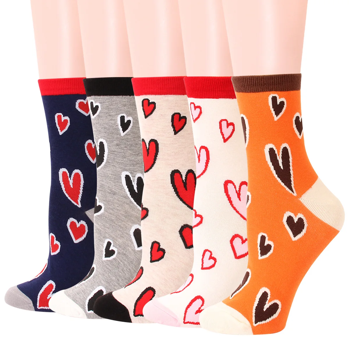 Women Short Socks love Heart Cute College Female Sock Soft Cotton Girls Sock Meias Sox Streetwear Meia Feminina Calcetines Mujer