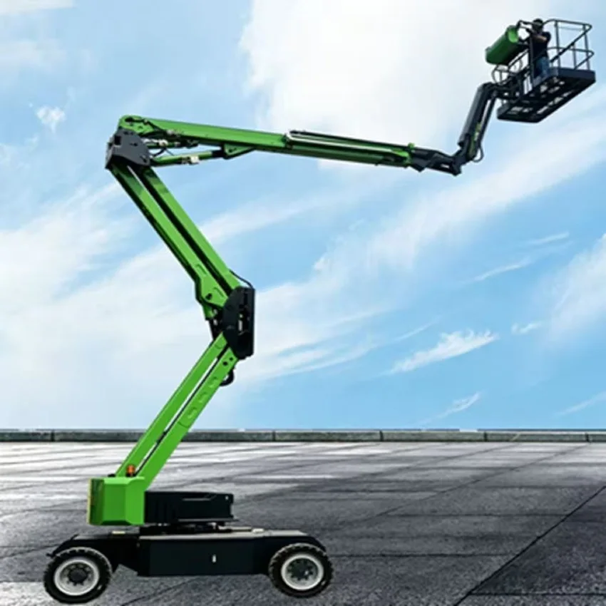 Mobile Towable Articulated Boom Lift Diesel Engine 22m Max Height Adjustable Cherry Picker for Farm & Street Light Maintenance