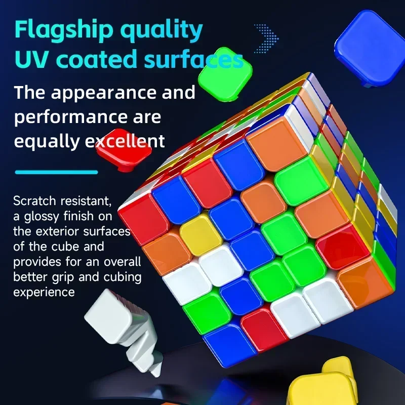 New Qiyi XMD Hong 5x5 UV Magnetic Magic Speed Cube Stickerless Professional Fidget Toys XMD 5x5x5 Cubo Magico Puzzle Cubo Magico images - 6