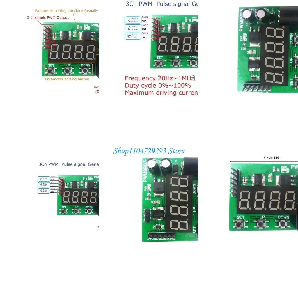 

Y2GD 3Ch 20Hz-1MHZ Duty Cycle Frequency PWM Square Waves Generator
