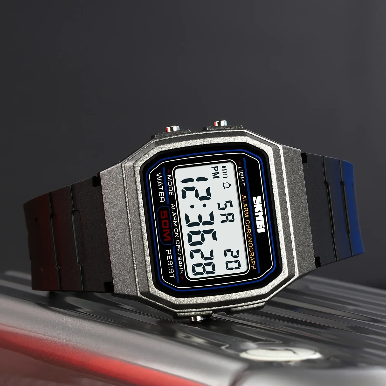 SKMEI-Montres de sport numériques pour hommes, montres-bracelets étanches, horloge militaire, extérieur, 5 bars, DNono, date, semaine, 2042