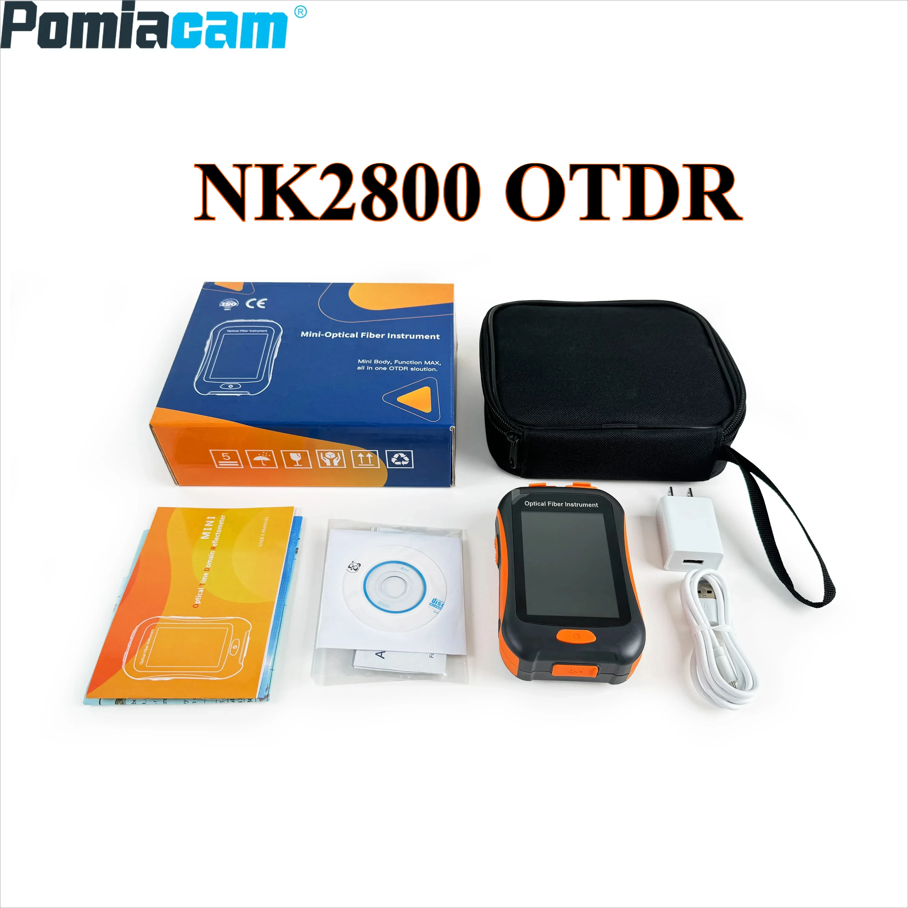 NK 2800 Mini OTDR Optical Time Domain Reflectometer for FTTH Testing 80km Range 1550nm Wavelength 3.5-Inch Screen Fiber Tester