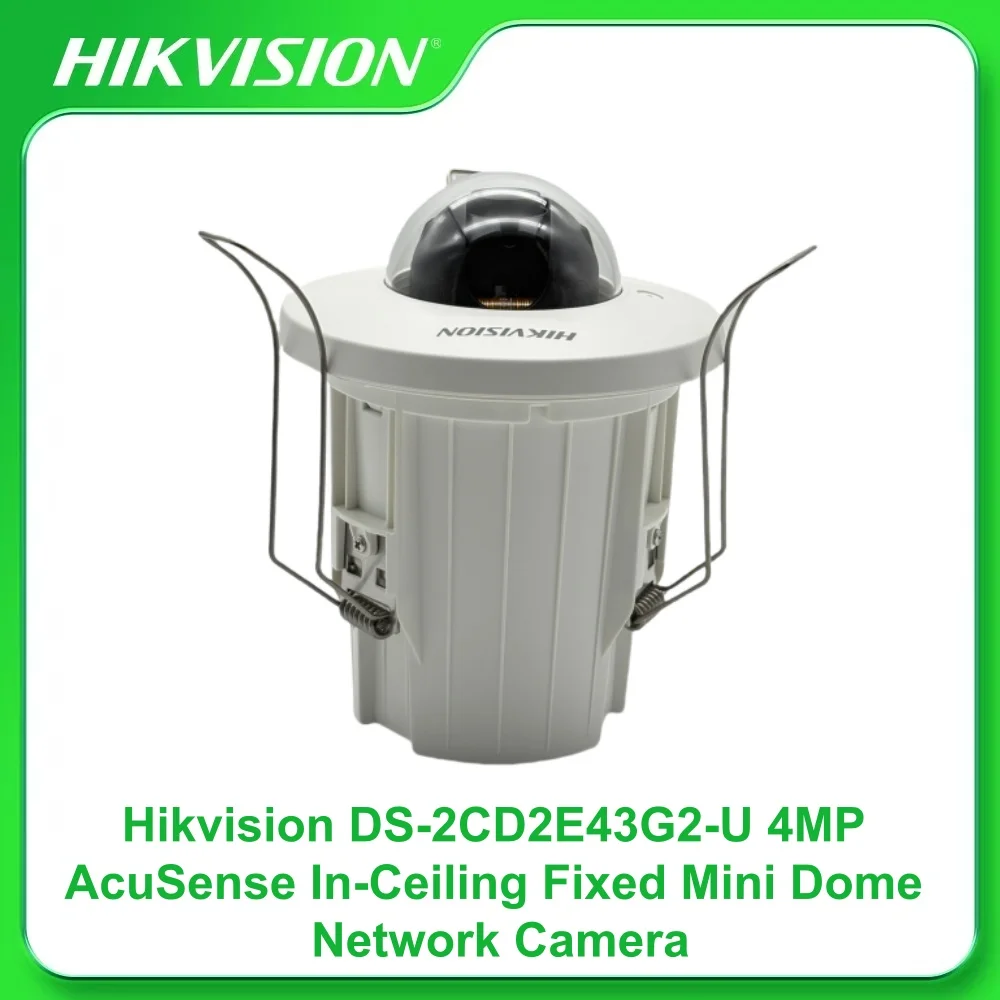 Hikvision DS-2CD2E43G2-U 4MP AcuSense In-Ceiling Fixed Mini Dome Network Camera H.265+ Built-in Microphone Memory Card Slot