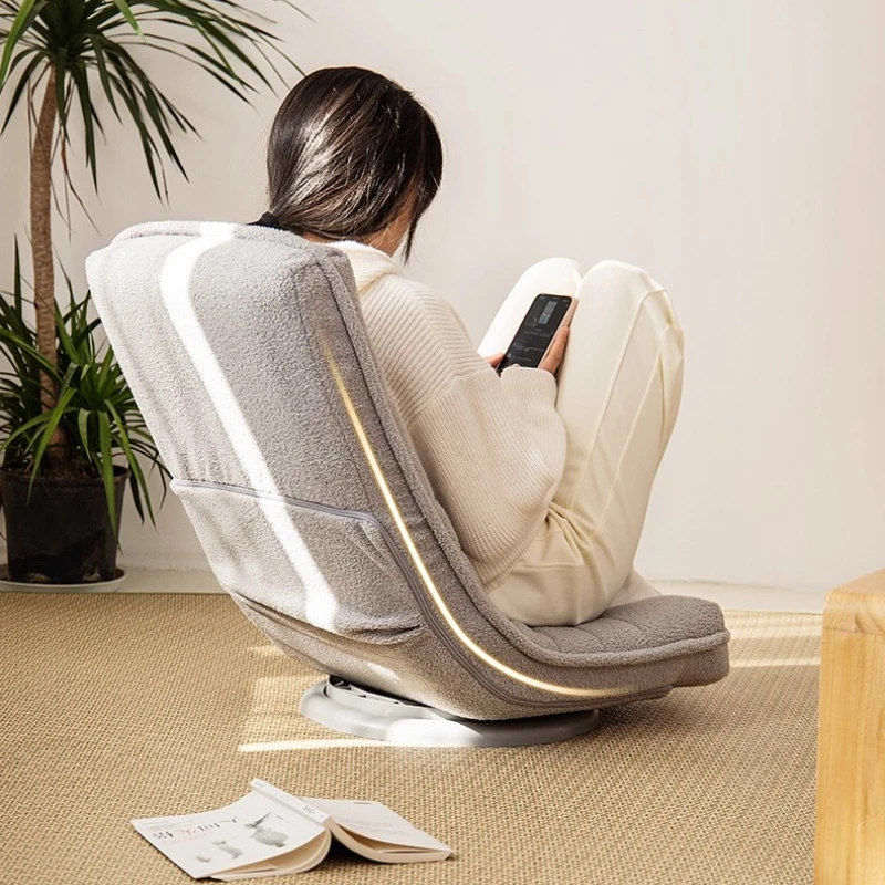 Foldable Moon Chair Rotating Lounge Sofa for Balcony Adjustable Backrest Recliner Portable Single Seater for Relaxing & Napping