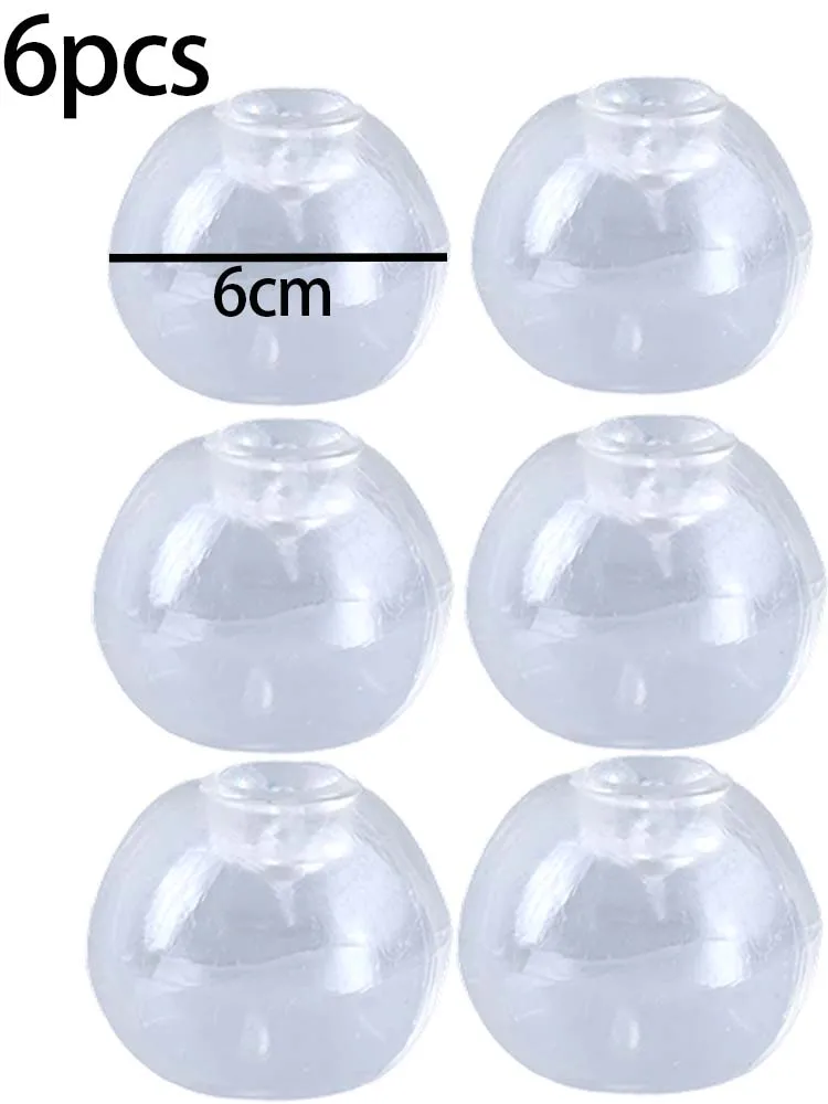 6 Stück Transparente TPR Leere Ballhüllen DIY Quetschspielzeug mit Verschlusskappe, Leere Füllbare Bubble-Ball-Materialien