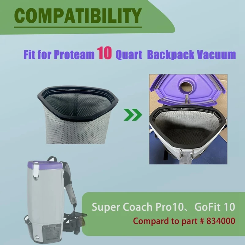 

Для робота-пылесоса Super Pro 10 / 10: микрофильтры-мешки + многоразовые тканевые мешки, 6 шт. [2026 запчасти]