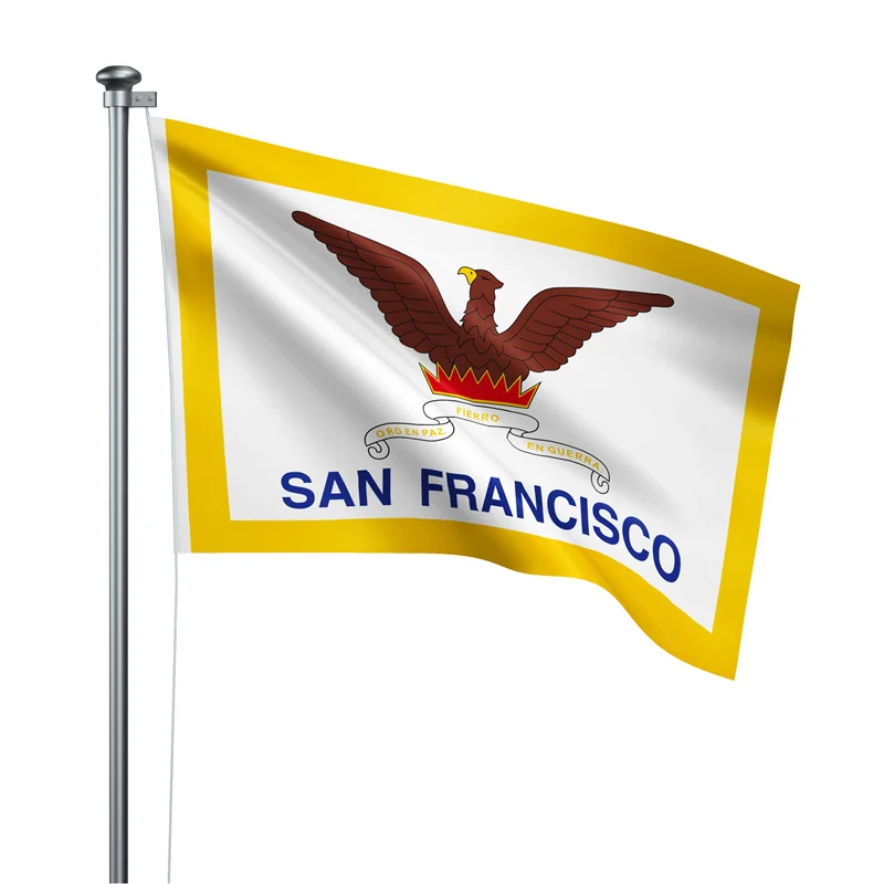 Gaslight Gatekeep Girlboss 5' x 3' San Francisco California Flag Banner Polyester with Brass Grommets 150cm x 90cm