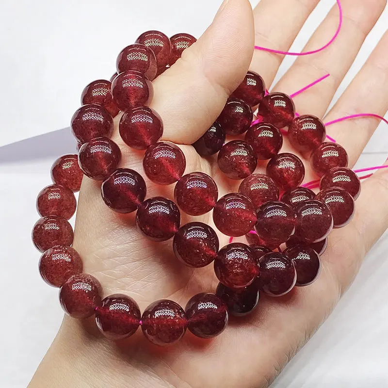 Natural Strawberry Quartz Crystal Bracelet Wholesale Attracting Male Starlight Strawberry Quartz Bracelet