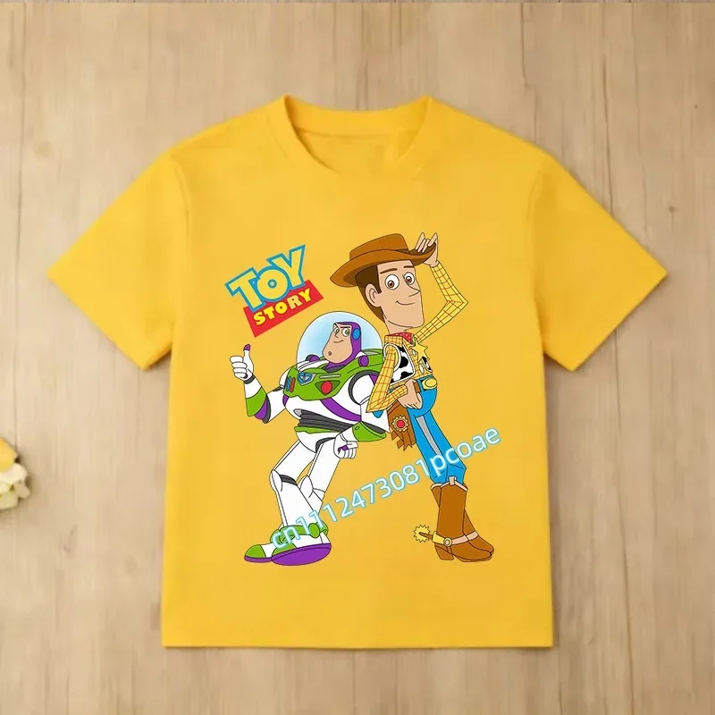 Summer T-shirt Toy Animation 1-12 Years Old Children Pure Cotton Short-Sleeved Boys' Sports Shirt Casual Jacket Cartoon Print