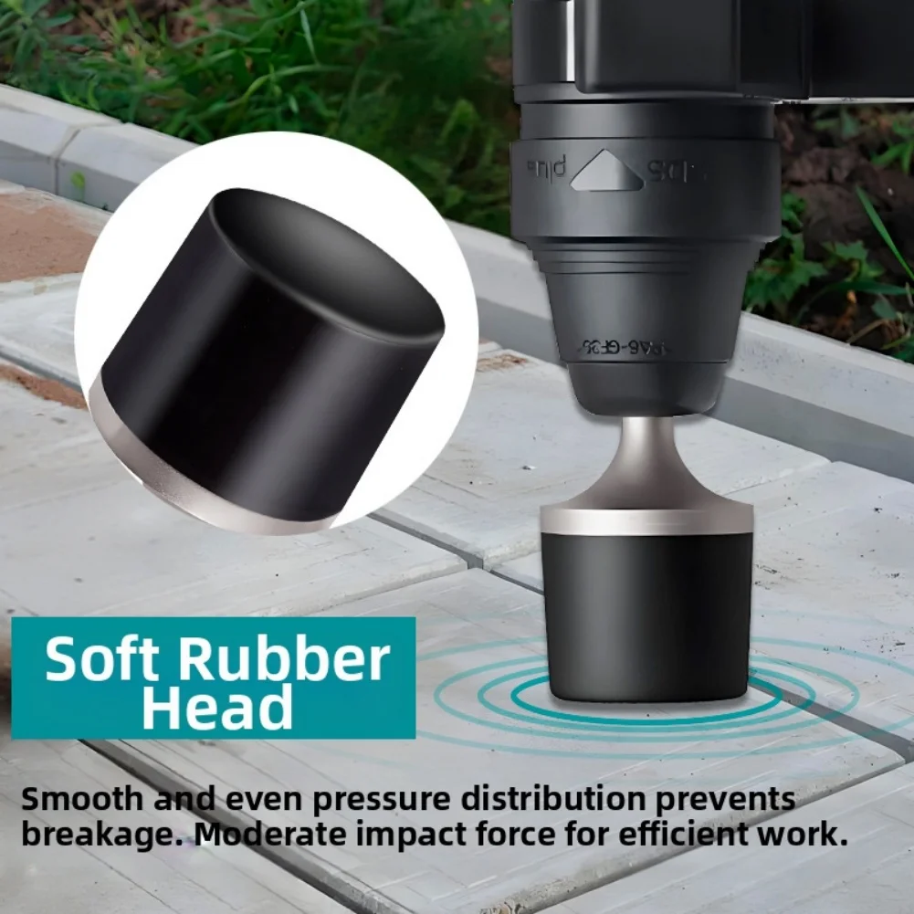 Rubber Hammer Vibrator Attachment for Power Drill for Precise Tile Laying and Table Edge Sealing with Hardened 40CR Shank