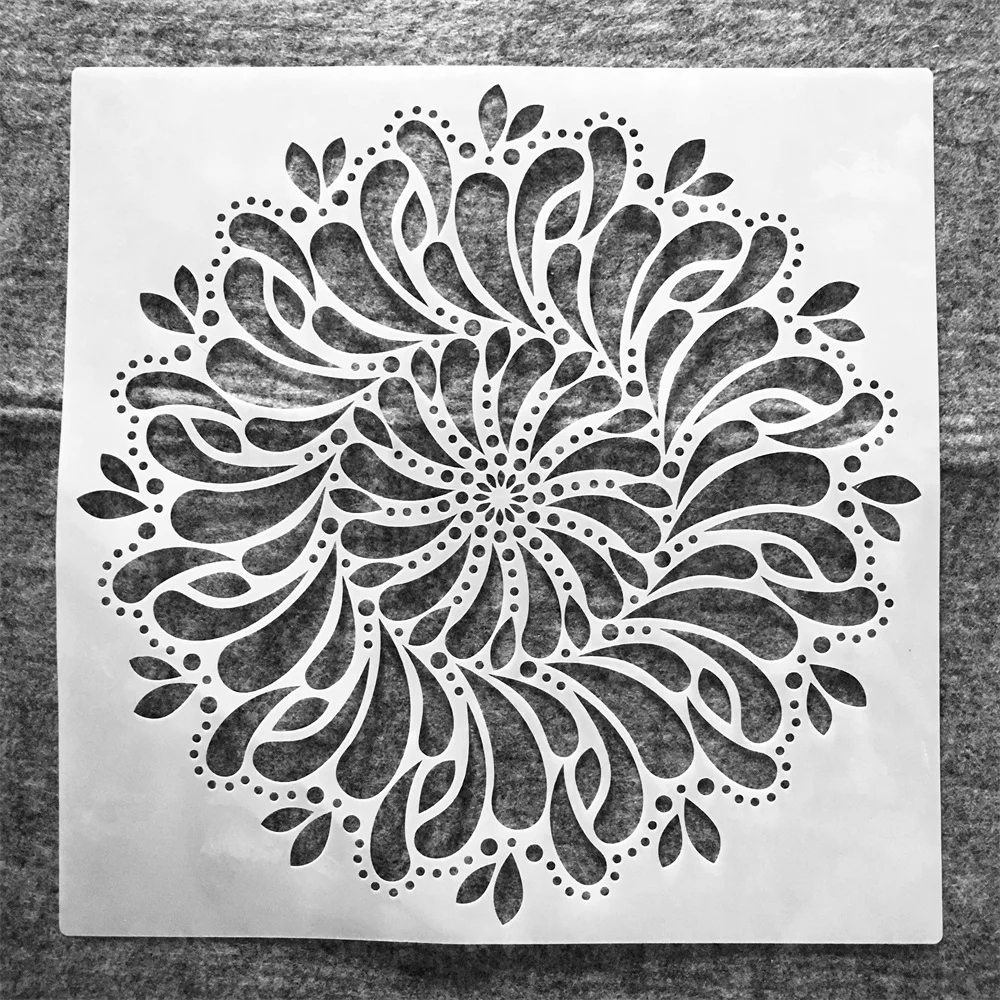 30*30cm Geometry Mandala Water Drop DIY Layering Stencils Painting Scrapbook Coloring Embossing Album Decorative Template