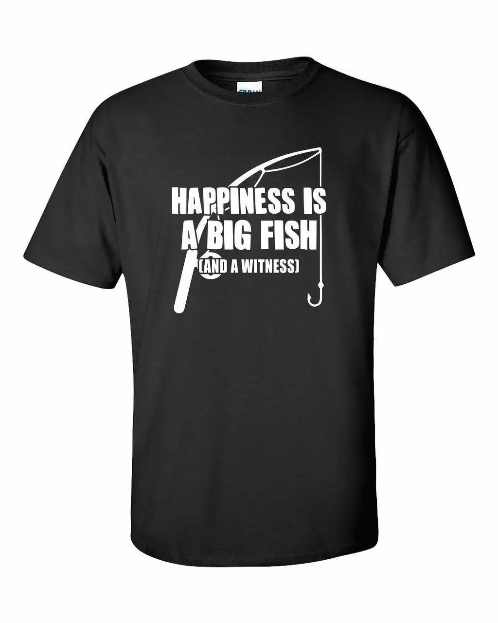 Divertente Happiness Is un Big Fish Adulto Uomo T Shirt Manica Corta