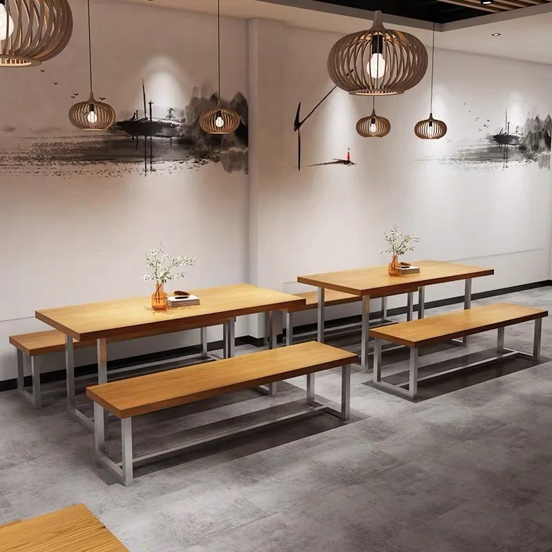 Bar, barbecue restaurant, music restaurant, rectangular hot pot restaurant, commercial dining table and chair combination