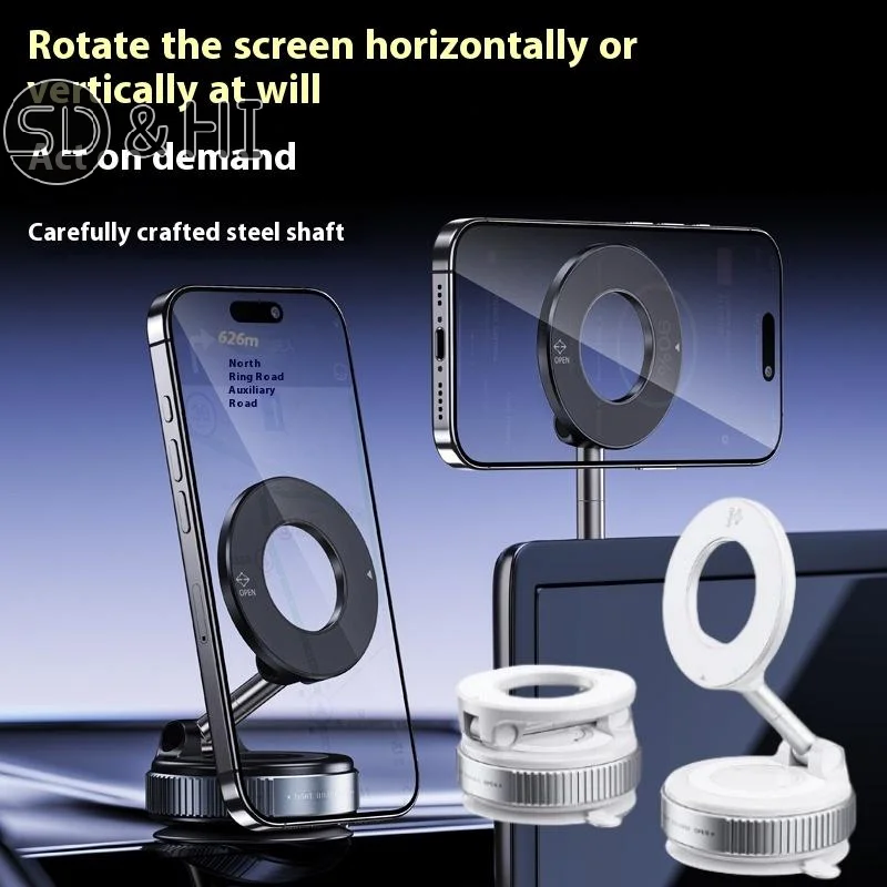 1 Piece Foldable Suction Cup And MagSafe Car Phone Holder Mount Compatible For Phone 12/13/14/15/16 Pro/Max DIY Accessories