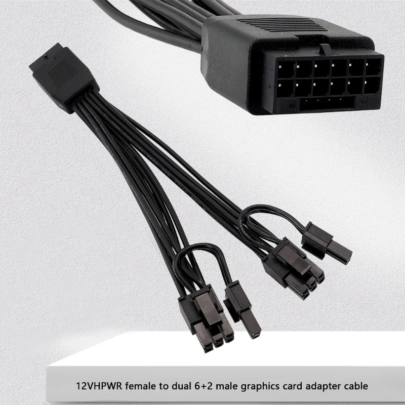 16 Pin Female To Dual 8 Pin(6+2) Male PCIe Conversion GPU 8Pin Power Cable For Power Supply With 12+4Pin 12VHPWR Port