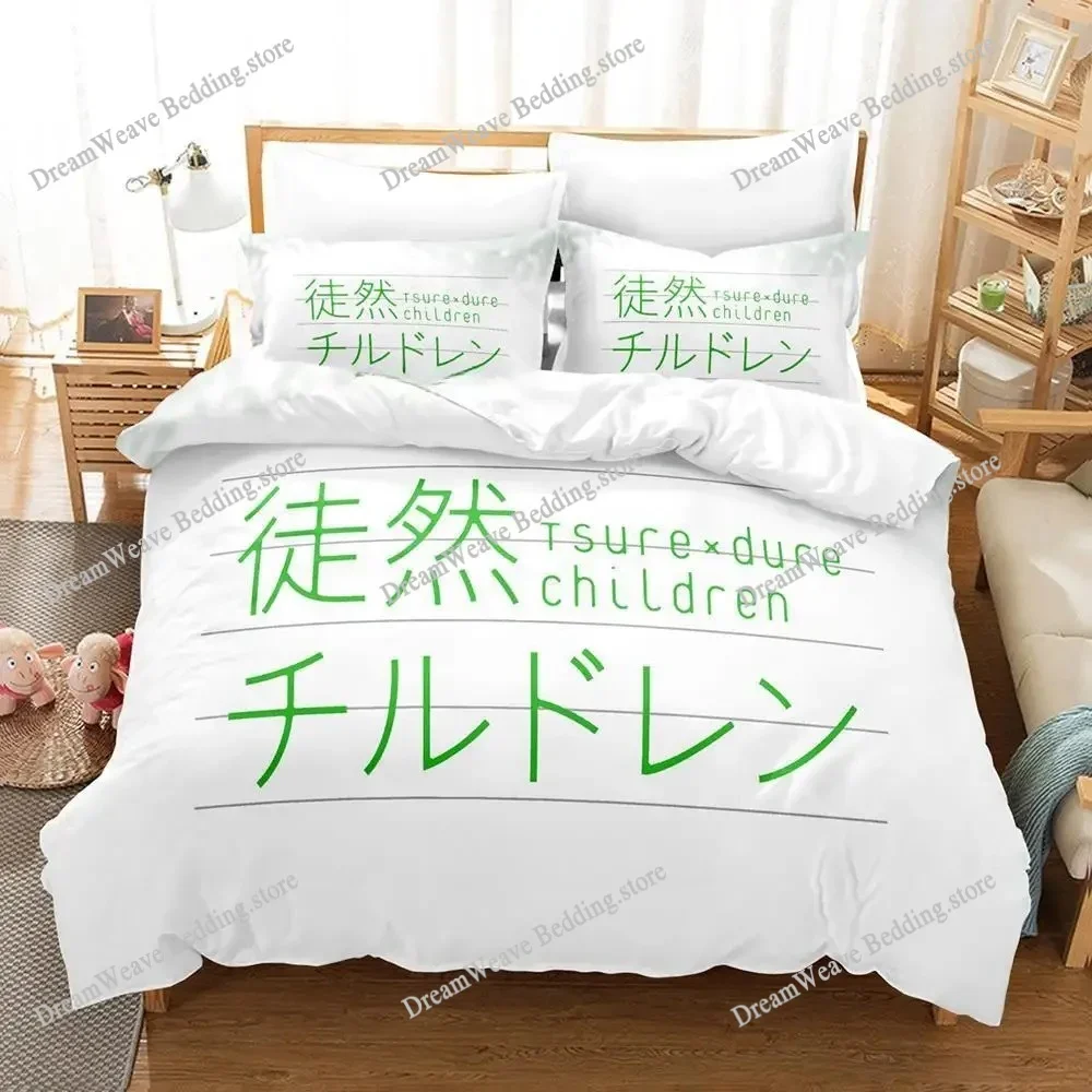 

Tsurezure Children Bedding Set Single Twin Full Queen King Size Bed Set Adult Kid Bedroom Duvetcover Sets 3D Anime Bed Sheet Set