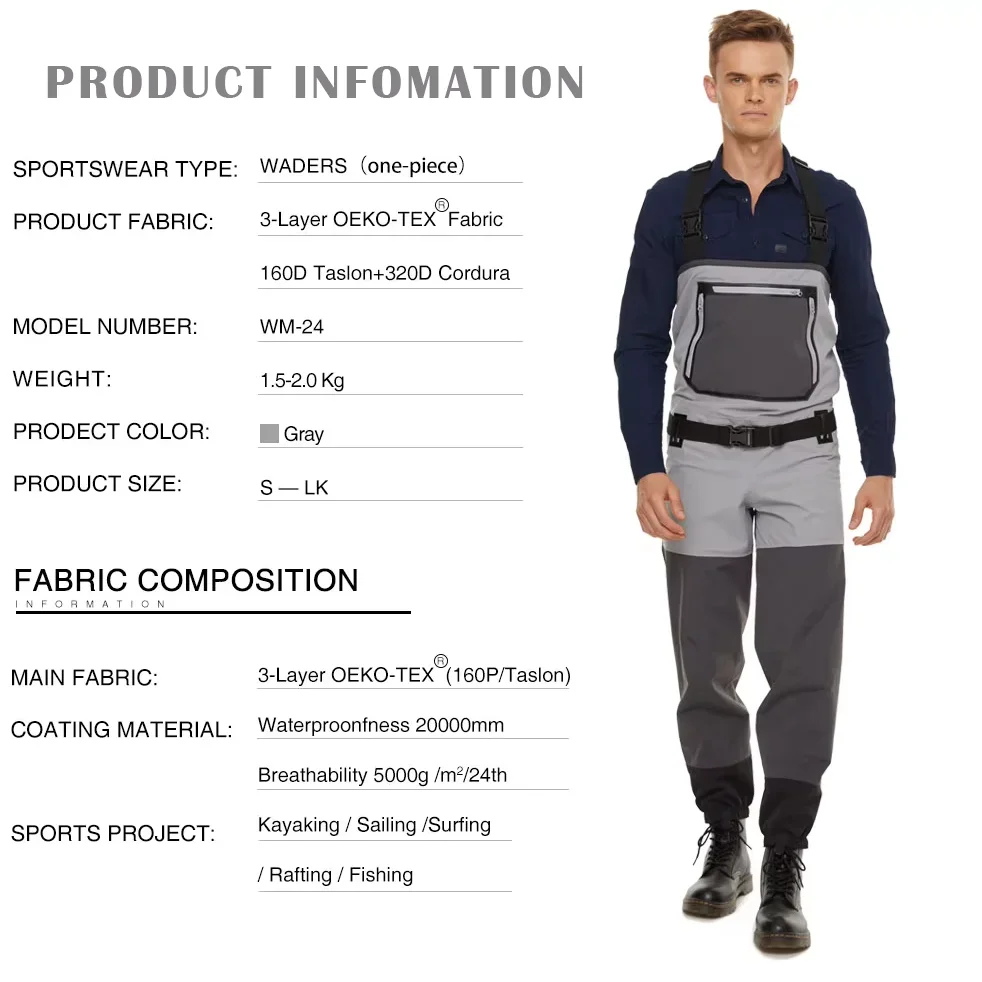 جديد تنفس النيوبرين الصيد الخواضون للماء يطير سترة الصيد #5