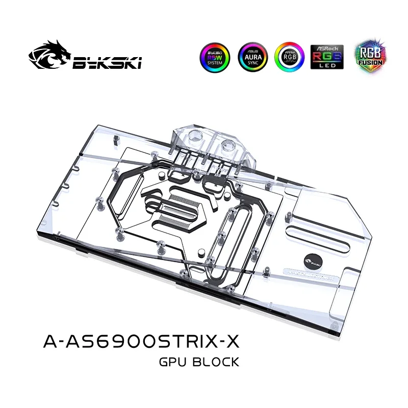 Bykski A-AS6900STRIX-X Water Block Use for ASUS ROG-STRIX-LC-RX6900XT-O16G-GAMING GPU Card / Full Cover Copper Radiator Block