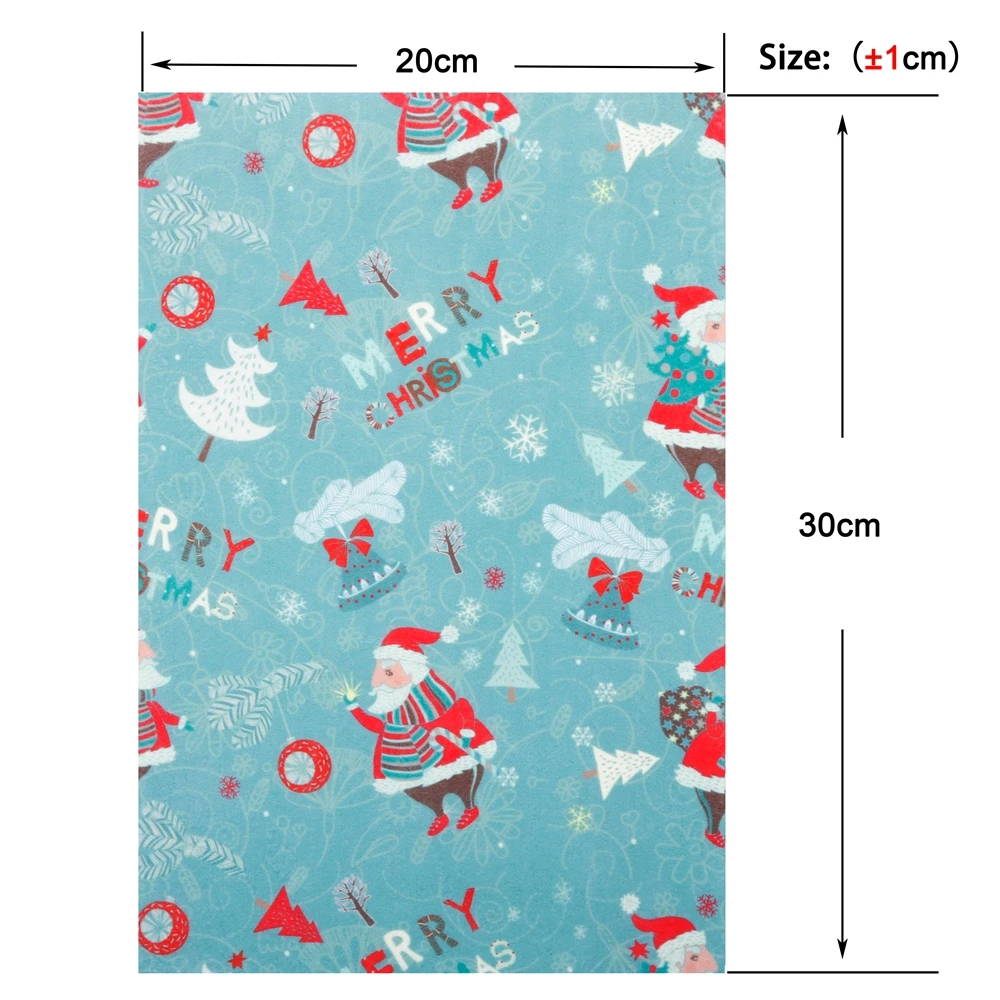 1mm Thick Printed Pattern Non-woven Polyester Cloth Felt Fabric For Sewing Quilting DIY Handmade Dolls Crafts Material 20cm*30cm