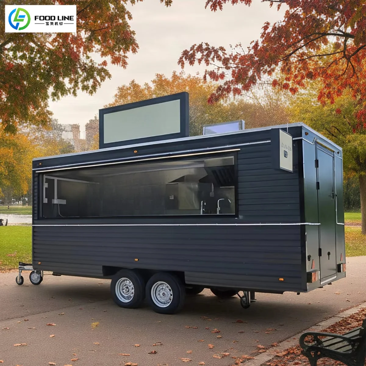 FOODLINE Customized Mobile Food Stall Cart Waterproof Panel Multi Storage Space Catering Retail Business Equipment
